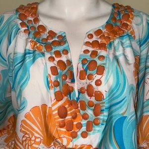 Lilly Pulitzer Silk Tunic with Beading